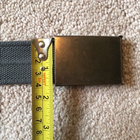 Grey Fabric Belt with Metal Closure - Picture 6 of 7
